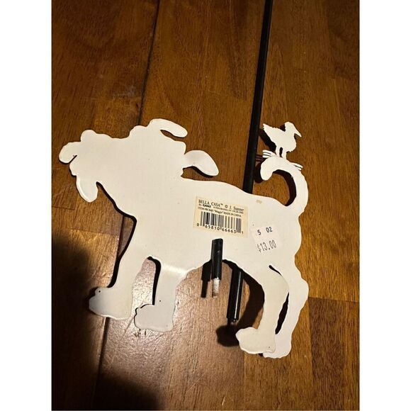 Vtg Bella Casa J Sumner Ganz Metal Garden Sign Sculpture Dog Bird Maggie New 7” - Picture 6 of 9